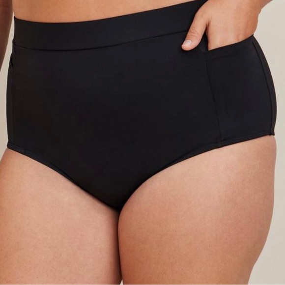 HIGH WAIST ACTIVE SWIM BRIEF - MATTE BLACK - SIZE 1 - Picture 2 of 4